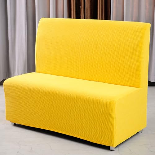 HUIZHENSHENG Armless Sofa-kartensitzabdeckung, Couchabdeckung Für Sofa, Einzel-/doppelseitige Sitzanpassungsbezüge, Jacquard Fleece Small Futon Cover(Color:Bright Yellow) von HUIZHENSHENG