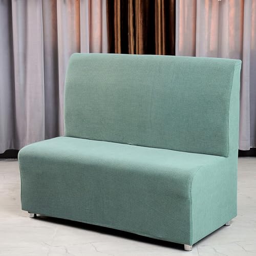 HUIZHENSHENG Armless Sofa-kartensitzabdeckung, Couchabdeckung Für Sofa, Einzel-/doppelseitige Sitzanpassungsbezüge, Jacquard Fleece Small Futon Cover(Color:Matcha) von HUIZHENSHENG