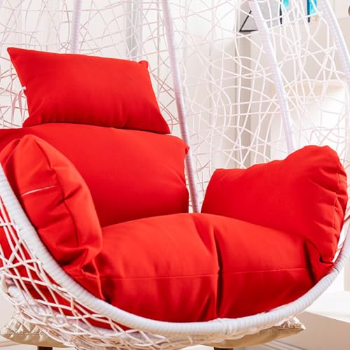 HUIZHENSHENG Dicke Hängende Eierstuhlkissen, Weicher Ei -Swing -stuhlkissen, Kissen Zum Hängenden Korb -eierstuhl Mit Kopfstütze Und Armlehnen(Color:Big Red) von HUIZHENSHENG