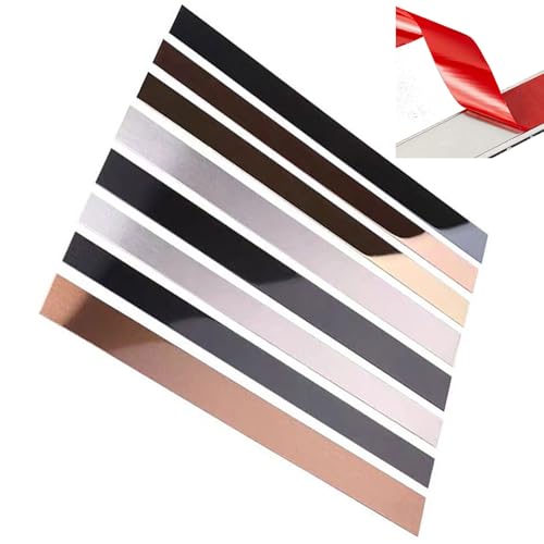 HUIZHENSHENG Metallisierte Spiegelartige Finish-Form-Form, Schalen- Und Stick-Edelstahl-wandform Für Kamin, Spiegelrahmen, Möbel Und Heimdekoration(Size:32.8ft(10m) x1.18in(3cm,Color:Spiegel Silber) von HUIZHENSHENG