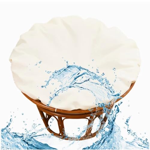 HUIZHENSHENG Papasan-kissenbedeckung ， 130 cm Wasser Abnehmbarer Reißverschluss Papasan-kissenabdeckung, Wasserresistenter Papasan-stuhlkissen(Size:Diameter 130cm (51.2 inches),Color:Beige) von HUIZHENSHENG