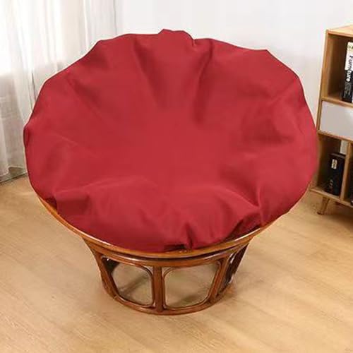 HUIZHENSHENG Papasan-kissenbedeckung ， 130 cm Wasser Abnehmbarer Reißverschluss Papasan-kissenabdeckung, Wasserresistenter Papasan-stuhlkissen(Size:Diameter 130cm (51.2 inches),Color:Weinrot) von HUIZHENSHENG