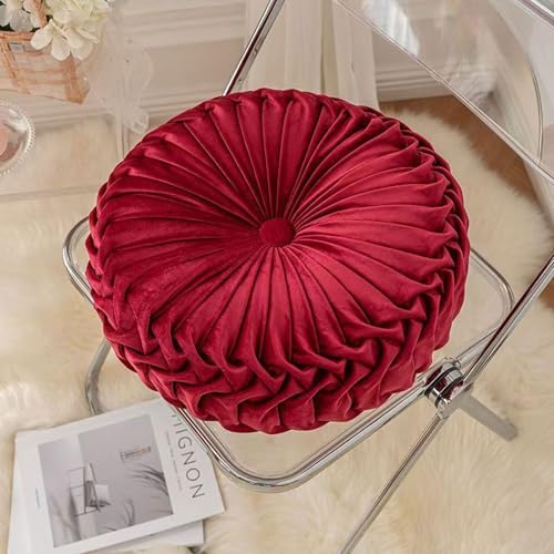 HUIZHENSHENG Runde Wurf Kissen Für Couch Dekorative Kürbis Runde Samt Kissen Für Sofa Bett Stuhl Boden Auto Dekorative(Size:2pcs,Color:22) von HUIZHENSHENG