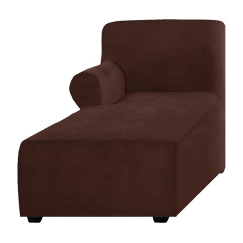 HUIZHENSHENG Samt -schnittsofa Slipcover Chaise Lounge Cover Links/rechts Dicke L -förmige Couchabdeckung(Size:Left,Color:Brown) von HUIZHENSHENG