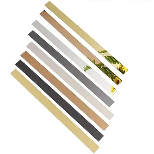 Metallisierte Wandverkleidung, Wasserdichter Dichtungsstreifen, Selbstklebende Zierleiste, Dekorative Zierleiste Mit Gebürsteter Oberfläche(Size:65.6ft(20m)x0.59in(1.5cm),Color:Gebürstetes Titan Gold) von HUIZHENSHENG