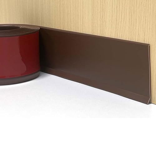 Pvc Rutschettbrettausstattung Selbstklebend ， 4 Zoll Flexible Baseboardform-trimm, Selbstklebender Vinylwandbasis-basis, Schale Und Stabbaseboardverkleidung(Size:4in x 164.0ft(50m),Color:Kaffeefarbe) von HUIZHENSHENG