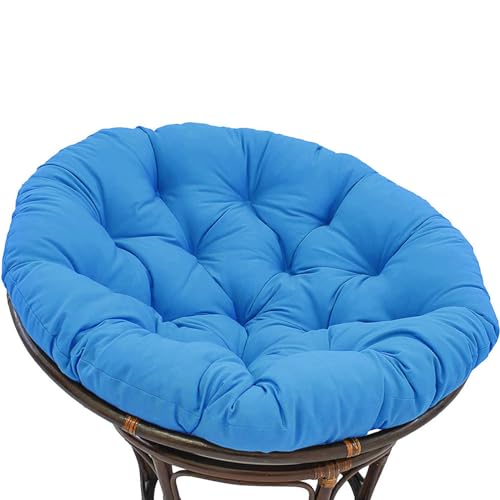 Runde Freizeitpapasan -sitzkissen. Tuftted Im Freien Wasserdichte Hängestuhlkissen ， Hanging Schwung Bequemes Kissen Für Outdoor- Und Innengarten (Size:120*120cm(47.2x47.2inch),Color:Peacock Blue) von HUIZHENSHENG