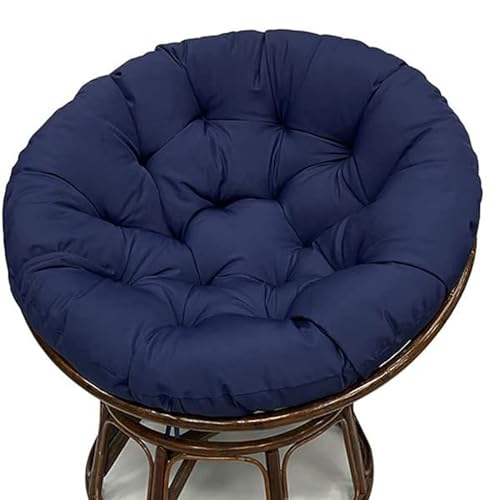 Runde Freizeitpapasan -sitzkissen. Tuftted Im Freien Wasserdichte Hängestuhlkissen ， Hanging Schwung Bequemes Kissen Für Outdoor- Und Innengarten (Size:130*130cm(51.2x51.2inch),Color:navy blau) von HUIZHENSHENG