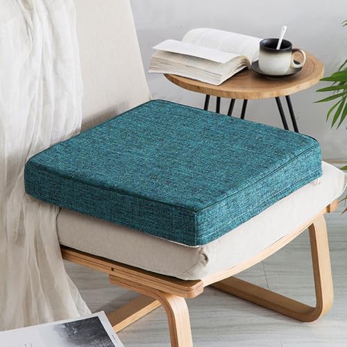 Sessel-Sitzkissen, quadratische Stuhl-Sitzkissen, dicke Sofa-Sitzkissen mit Reißverschluss, rutschfestes Kissen mit abnehmbarem Bezug (Size:L40xW40xH5cm(16x16x2inch),Color:blackish green) von HUIZHENSHENG