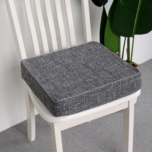 Sessel-Sitzkissen, quadratische Stuhl-Sitzkissen, dicke Sofa-Sitzkissen mit Reißverschluss, rutschfestes Kissen mit abnehmbarem Bezug (Size:L45xW45xH8cm(18x18x3inch),Color:dark grey) von HUIZHENSHENG