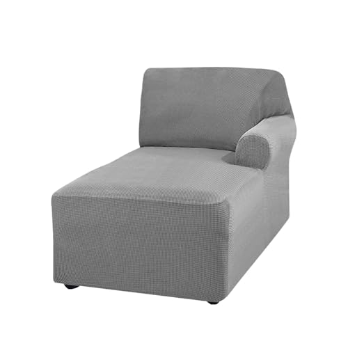 Sofa -abdeckung ， Jacquard Chaise Lojacquard Chaise Lounge Cover, Stretch Links/rechts Sesselabdeckung Für Liebessitz -l -form -sofa, Modernes Polares Fleece (Size:Rechts Chaise Lounge,Color:hellgrau) von HUIZHENSHENG