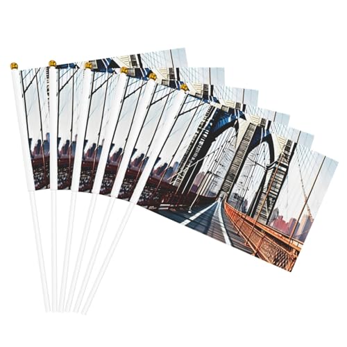 Brooklyn Bridge Print Handheld Flag Versatile Flags Wedding Birthday Holiday Sports Decor Parade Show von HUIopq