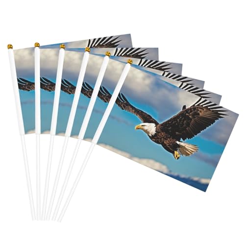 Flying Eagle Print Handheld Flag Versatile Flags Wedding Birthday Holiday Sports Decor Parade Show von HUIopq