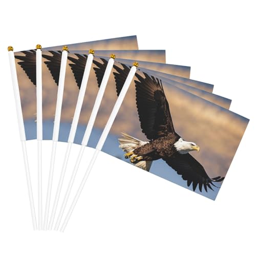 Flying Eagle Print Handheld Flag Versatile Flags Wedding Birthday Holiday Sports Decor Parade Show von HUIopq