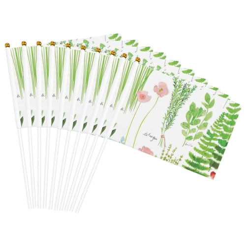 Springtime Herb Garden Print Handheld Flag Versatile Flags Wedding Birthday Holiday Sports Decor Parade Show von HUIopq