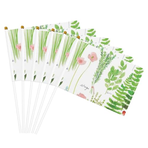 Springtime Herb Garden Print Handheld Flag Versatile Flags Wedding Birthday Holiday Sports Decor Parade Show von HUIopq