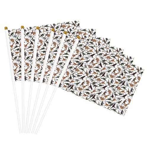 Trotting Flat Coated Retrievers Paw Print Handheld Flag Versatile Flags Wedding Birthday Holiday Sports Decor Parade Show von HUIopq