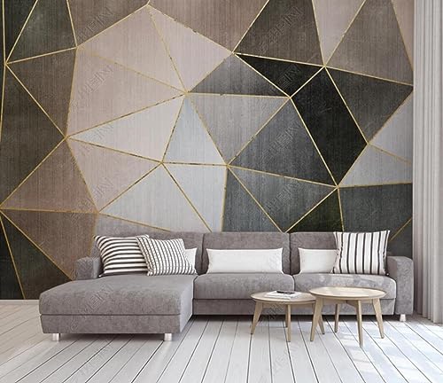 3D Tapete Abstrakte Geometrische Goldene Linien Fototapete Wohnzimmer Vliestapete Decoration von HUIwallpaper
