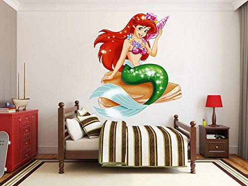 HUJL Wandtattoo Prinzessin ARIEL GROSSE VINYL WALL STICKER AUFKLEBER KINDER Zimmer von HUJL