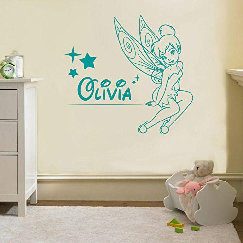 HUJL Wandtattoo Tinkerbell personalisierter Name benutzerdefinierte Aufkleber Wandaufkleber Wandbild Peter Stift von HUJL