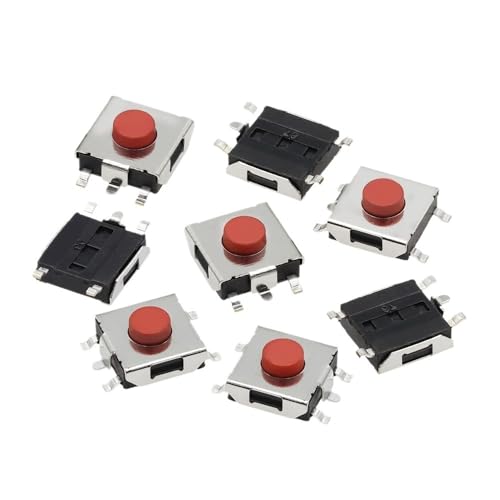 HUJWLBWF 1000PCS Flat Red SMD 5Pin 6X6 Tact Push Button Switch 6 * 6 * 3.1MM MicroSwitch 6X6X3.1MM von HUJWLBWF