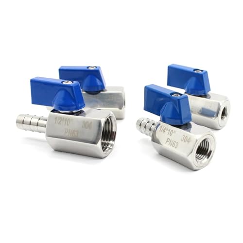 HUJWLBWF 1PC Female Blue Ball Valve SS304 3/8" to 10mm 2 Way Ball Valve BSP HUJWLBWF 1PC Female Blue Ball Valve SS304 3/8" to 10mm 2 Way Ball Valve BSP von HUJWLBWF