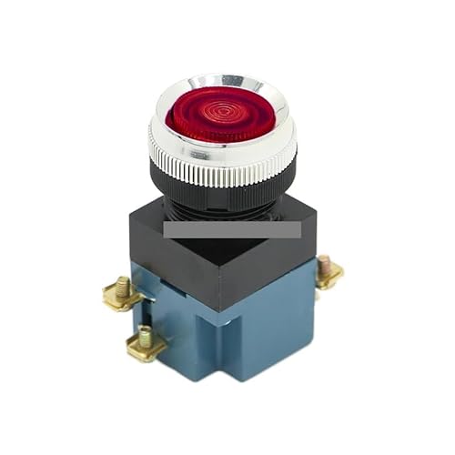 HUJWLBWF 1Pcs LA19-11 25mm 5A 380V 1NO1NC Car Switch Momentary Push Button Switch DPST 4 Screws Power Red von HUJWLBWF