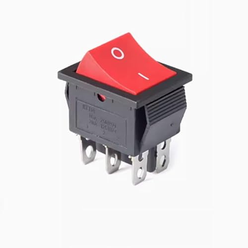 HUJWLBWF 2PC KCD4 Red Rocker Switch ON-Off 6PIN NO Light Power Switch 16A 250VAC /250A 125V von HUJWLBWF