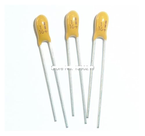 HUJWLBWF 50pcs Tantalum Capacitor 1uF 16V 16V1uF DIP Radial von HUJWLBWF