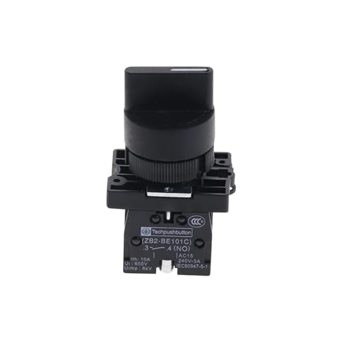 HUJWLBWF 5Pcs 22mm Locking 2 NO Three 3-Position Rotary Selector Select Switch ZB2-ED33 von HUJWLBWF
