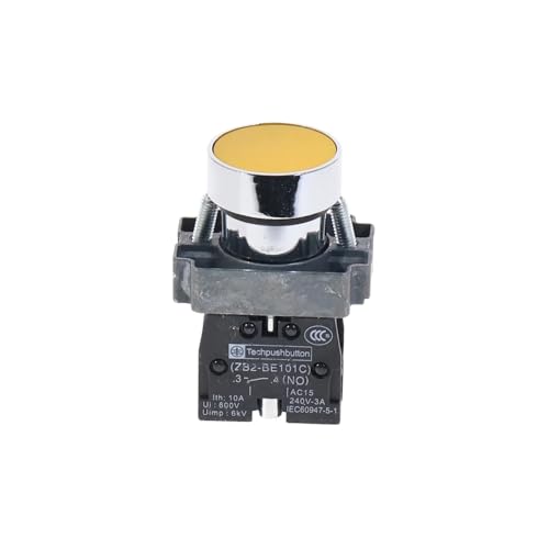 HUJWLBWF 5Pcs 22mm Yellow Momentary Push Button Switch XB2-BA51 1NO von HUJWLBWF