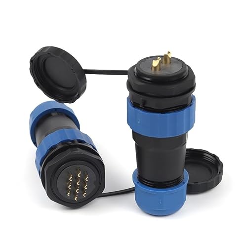 HUJWLBWF SP28 IP68 Straight Waterproof Connector Back Nut Wire Cable & Socket Male and Female Set 2-26 Pin Connector(SP28-22L) von HUJWLBWF