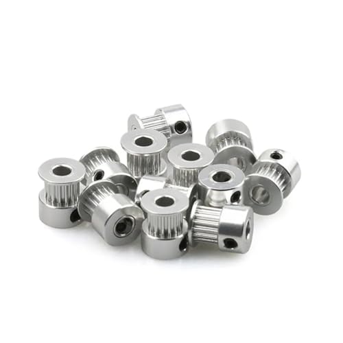 HUKILU yaoqijie 5 Stück GT2 Zahnriemenscheibe 2GT 16 Zähne 20 Zähne Aluminium Bohrung 5mm 8mm Zahnradteilbreite 6mm 10mm 3D-Druckerteile Lasting(20T W6 B5) von HUKILU