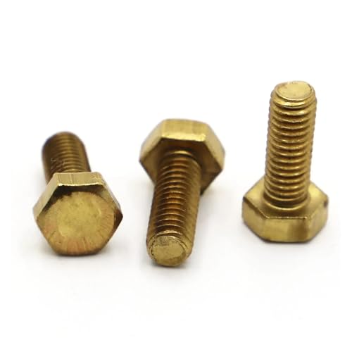 yaoqijie 1–10 Stück Sechskantschrauben aus Messing, DIN933, Sechskant-Maschinenschrauben, Bolzen, M4, M5, M6, M8, M10, L = 6–50 mm lasting(30mm,M10 1pc) von HUKILU