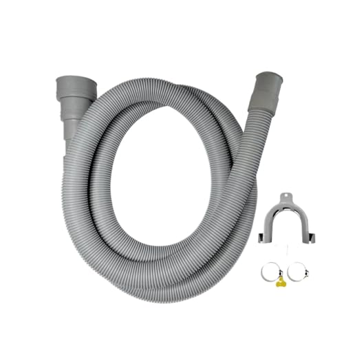 yaoqijie 1-teiliges Abflussrohr-Set for Waschmaschine und Geschirrspüler, einschließlich flexiblem Wellrohr, Verlängerungsadapter und Schlauchschelle von HUKILU