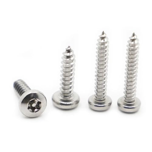 yaoqijie 10/20 Stück Edelstahl-Lappenschrauben M2.9 M3.5 M3.9 M4.2 M4.8 Pan Round Head Sicherheits-Holzschraube lasting(25mm,M4.2 10pcs) von HUKILU