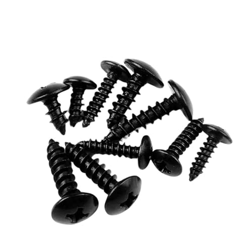 yaoqijie 10/25/50 Stück schwarze Flachrundschrauben aus Kohlenstoffstahl mit Kreuzschlitz und Pilzkopf, M3, M4, M5, M6 lasting(16mm,M3 50pcs) von HUKILU