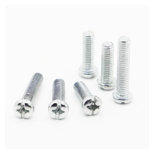 yaoqijie 10–50 Stück Kreuzschlitzschrauben mit rundem Flachkopf, Bolzen GB818 M3 M4 M5 M6 M8 A2-70, verzinkt, Kohlenstoffstahl, Kreuzschlitz lasting(6mm,M5 20pcs) von HUKILU