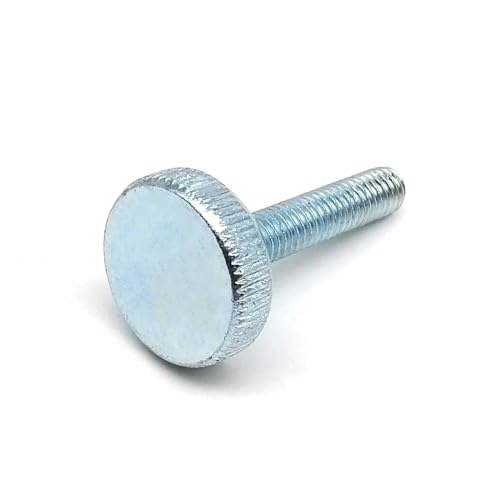 yaoqijie 2/5 Stück M3 M4 M5 M6 M8 DIN653 GB835 Rändelschraube mit flachem Kopf, handfest, for Vorhangfassaden, Glas, werkzeuglos einstellbar lasting(Light blue,12MM_5PCS M5) von HUKILU