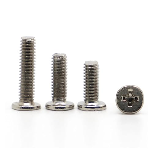 yaoqijie 20/50 Stück M2 M2.5 M3 M4 CM Laptop-Schraube, vernickelt, dünner Kopf, Maschinenschraube, Kreuzschlitz, Waferkopfschraube lasting(10mm,M3 50pcs) von HUKILU
