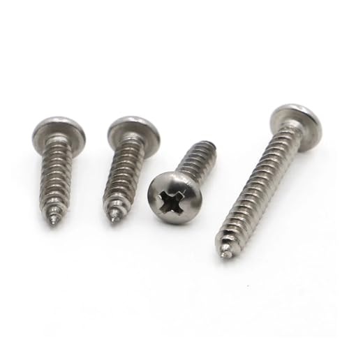 yaoqijie 3-30 mm M1-1.2 M1.4-1.7 M2-2.3 M2.6-3 M4-5 M6 304 Edelstahl Kreuzrundkopf selbstschneidende Möbelholzschraube lasting(16mm,M2.3 30pcs) von HUKILU