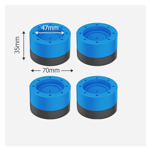 yaoqijie 4 STÜCKE Anti-Vibrations-Pads Unterlegscheibe Füße Pad Universal Waschmaschine Anti-Rutsch Roller Kit Möbel Hebe Fuß Basis Erhöhen(4pcs Blue 35mm) von HUKILU