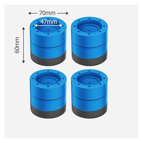 yaoqijie 4 STÜCKE Anti-Vibrations-Pads Unterlegscheibe Füße Pad Universal Waschmaschine Anti-Rutsch Roller Kit Möbel Hebe Fuß Basis Erhöhen(4pcs Blue 60mm) von HUKILU