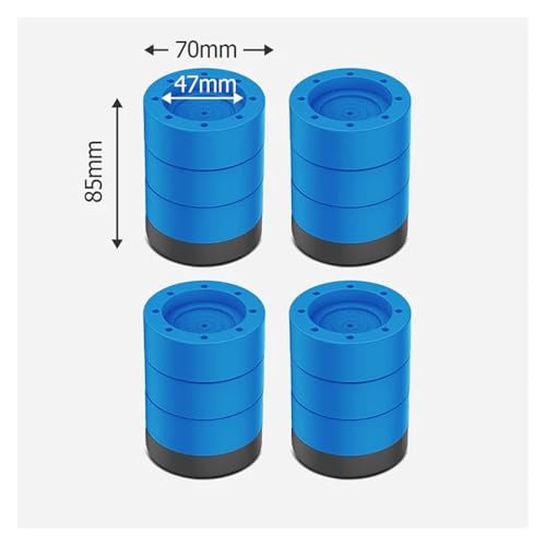 yaoqijie 4 STÜCKE Anti-Vibrations-Pads Unterlegscheibe Füße Pad Universal Waschmaschine Anti-Rutsch Roller Kit Möbel Hebe Fuß Basis Erhöhen(4pcs Blue 85mm) von HUKILU