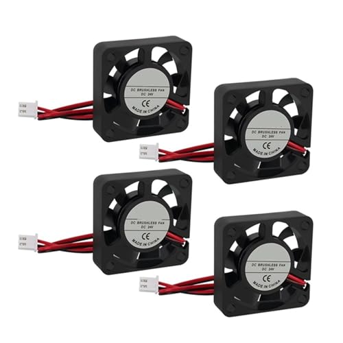 yaoqijie 4 Stück 4010 24 V und 12 V Lüfter for 3D-Drucker, DC 2Pin 40 x 40 x 10 mm hydraulisches Lager, bürstenloser 3D-Drucker-Lüfter lasting(4PC 24V) von HUKILU
