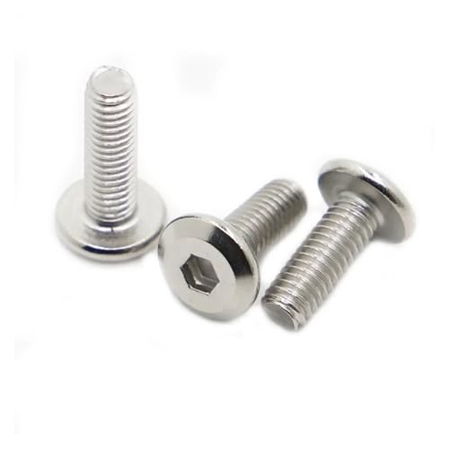 yaoqijie 5/10/20 Stück M3-M4 M5 M6 M8 * L 304 Edelstahl Große flache Sechskant-Innensechskantschrauben Möbelschrauben Verbindungsschrauben lasting(6mm,M6 5pcs) von HUKILU