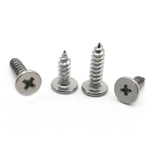 yaoqijie 5–50 Stück CM M2 M2.3 M2.6 M3 M3.5 M4 M5 M6 Kreuzschlitzschrauben aus Edelstahl, superdünn, flacher Waferkopf, selbstschneidende Holzschraube lasting(12mm,M2.3 50pcs) von HUKILU