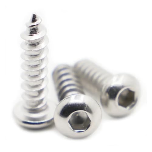 yaoqijie 5–50 Stück M2 M2.5 M3 M4 M5 M6 304 Edelstahl Flachkopf Innensechskant Selbstschneidende Schrauben Holzschraube lasting(35mm,M6 5pcs) von HUKILU