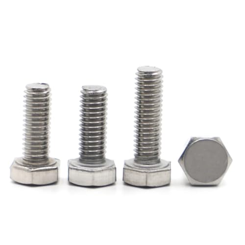 yaoqijie Außensechskantschrauben Gewinde M3 M4 M5 M6 M8 M10 M12 304 Edelstahl Sechskantschraube DIN933 lasting(35mm,M4 10pcs) von HUKILU