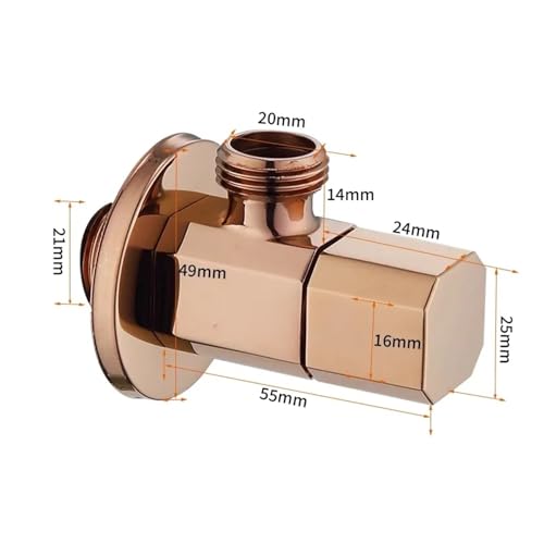 yaoqijie Eckventil aus gebürstetem Gold, Eckventil aus Messing zur Wandmontage for die Toilette, universelles Wasserstopp-Dreieckventil for Wasserhahn und Toilette lasting(Brown) von HUKILU